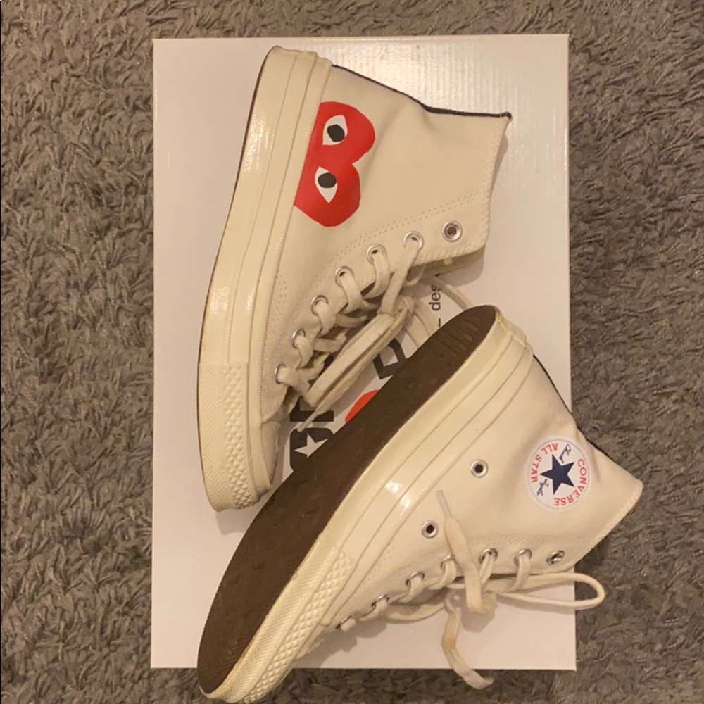 COMME DES GARÇONS WHITE HIGH TOP CONVERSE
